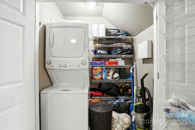 113 Steam Engine Dr Unit 108, Mooresville, NC 28115 - laundry room with stacked washer and clothes dryer