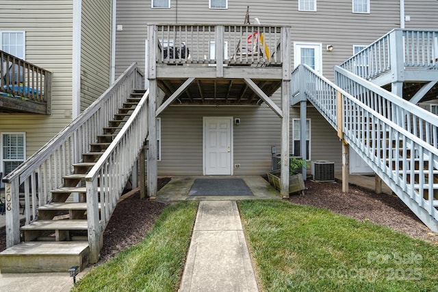 113 Steam Engine Dr Unit 108, Mooresville, NC 28115 - property entrance featuring a wooden deck