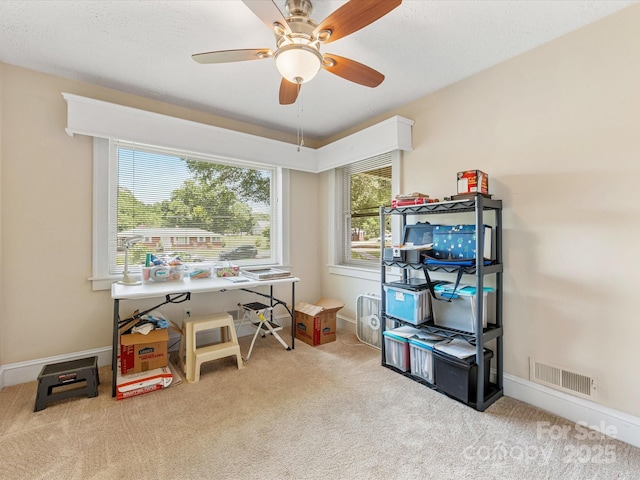 209 11th St, Spencer, NC 28159 - office space featuring carpet floors and ceiling fan