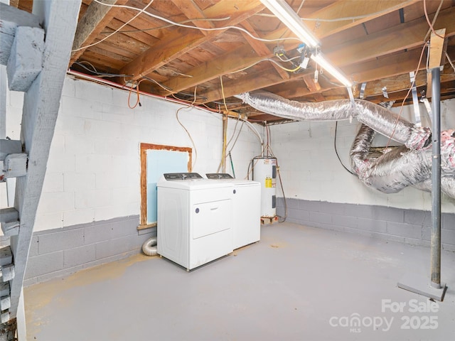 1767 N 226th Hwy, Bakersville, NC 28705 - unfinished basement with independent washer and dryer and electric water heater