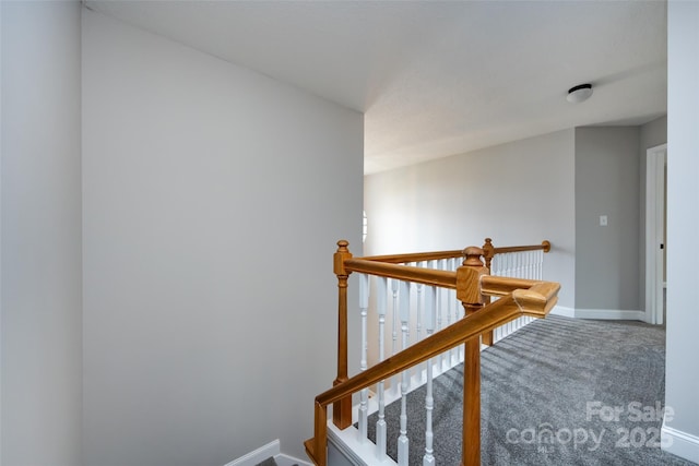1309 Stonewyck Dr, Salisbury, NC 28146 - staircase with carpet flooring and baseboards