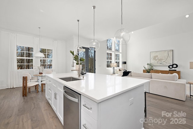 3830 Mill Run, Terrell, NC 28682 - kitchen with light wood finished floors, plenty of natural light, and stainless steel dishwasher