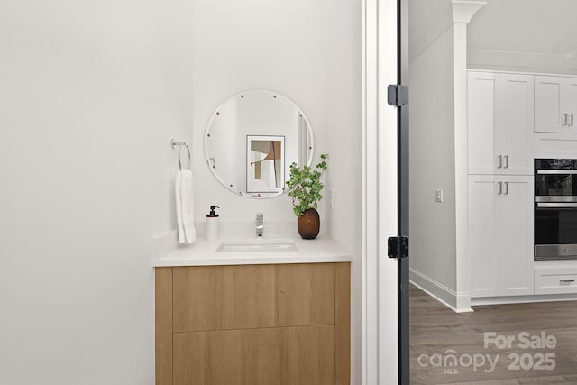 3830 Mill Run, Terrell, NC 28682 - bathroom with vanity and wood finished floors