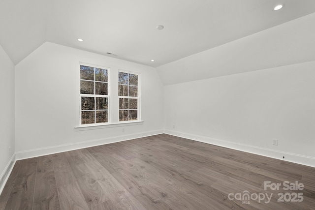 3830 Mill Run, Terrell, NC 28682 - additional living space with lofted ceiling, dark wood finished floors, and recessed lighting