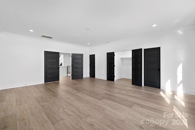 3830 Mill Run, Terrell, NC 28682 - spare room with ornamental molding, light wood finished floors, and recessed lighting