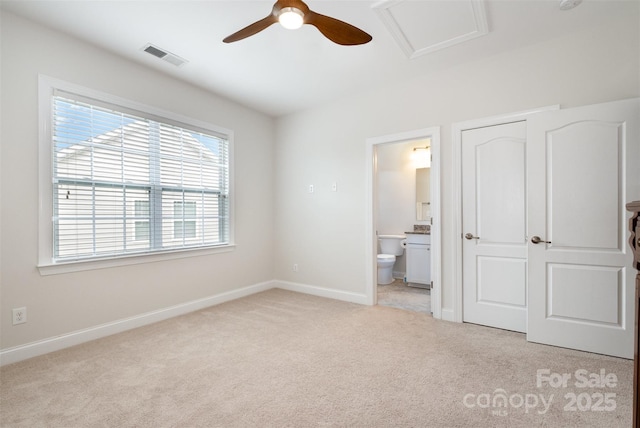 3021 Henshaw Rd, Waxhaw, NC 28173 - unfurnished bedroom featuring carpet flooring, ensuite bath, and a ceiling fan