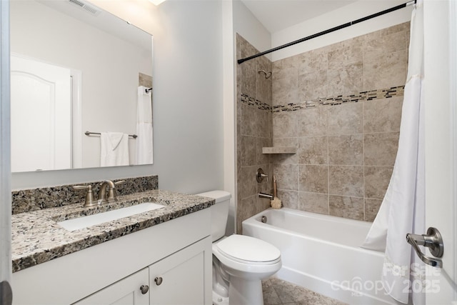 3021 Henshaw Rd, Waxhaw, NC 28173 - bathroom with shower / tub combo, vanity, and tile patterned flooring