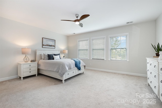 3021 Henshaw Rd, Waxhaw, NC 28173 - bedroom with light colored carpet and ceiling fan