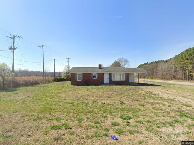 637 Plato Lee Rd, Shelby, NC 28150 - ranch-style home featuring a front lawn and an attached carport