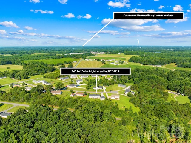 240 Red Cedar Rd, Mooresville, NC 28115 - aerial view of property and surrounding area featuring a forest