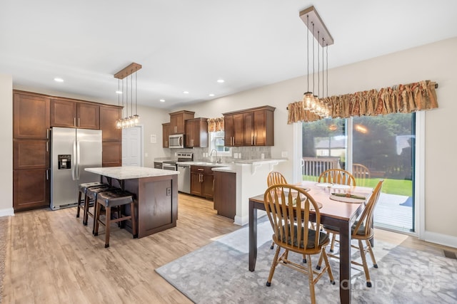 240 Red Cedar Rd, Mooresville, NC 28115 - dining room with light wood-style floors and recessed lighting