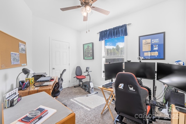 240 Red Cedar Rd, Mooresville, NC 28115 - office area featuring ceiling fan and carpet floors