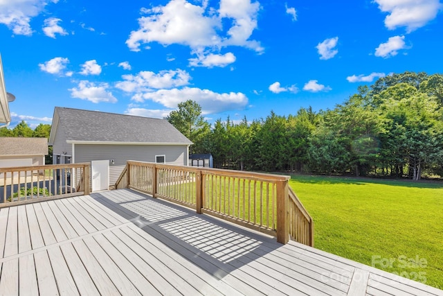 240 Red Cedar Rd, Mooresville, NC 28115 - wooden deck with an outdoor structure and a yard