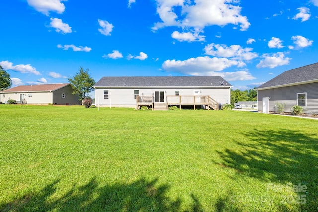 240 Red Cedar Rd, Mooresville, NC 28115 - back of property with a deck and a yard
