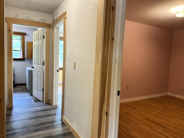 491 W Main St, Waldoboro, ME 04572 - corridor with dark wood-style floors and baseboards