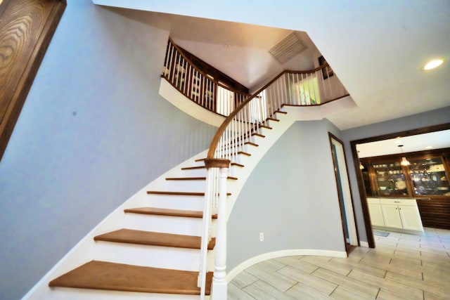 428 Main St, Orono, ME 04473 - staircase with baseboards