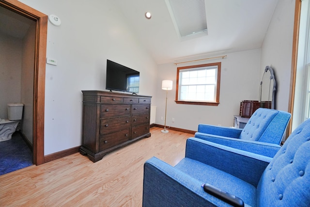 428 Main St, Orono, ME 04473 - sitting room featuring light wood-style floors, lofted ceiling, and baseboards