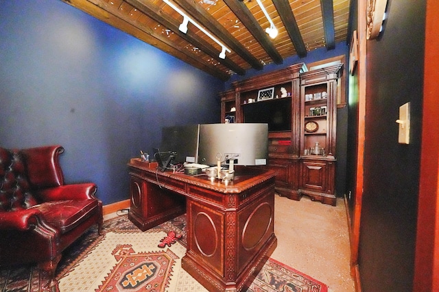 428 Main St, Orono, ME 04473 - office space featuring wooden ceiling with exposed beams