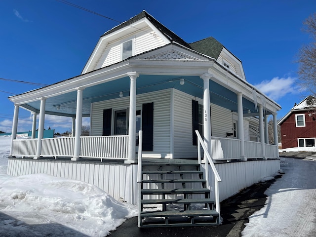 view of front of home featuring covered porch