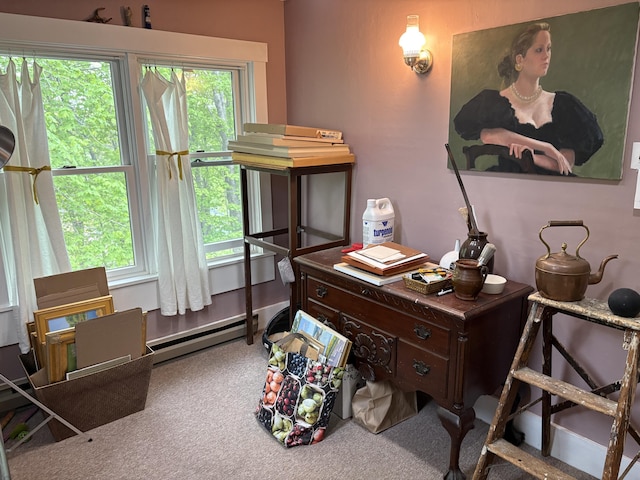 24 Glidden St, Waldoboro, ME 04572 - carpeted office featuring baseboard heating