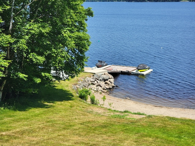 view of water feature featuring a dock