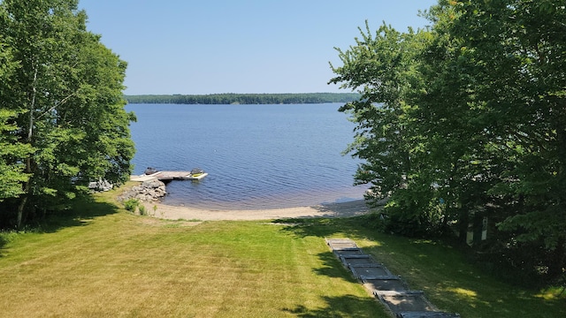 water view with a boat dock