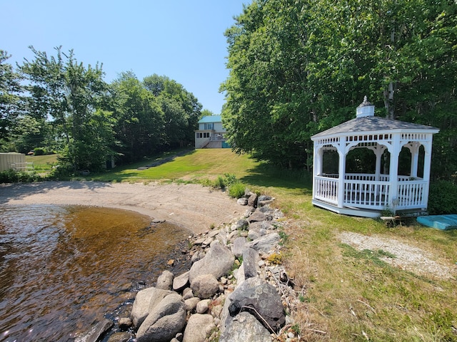 view of yard with a gazebo