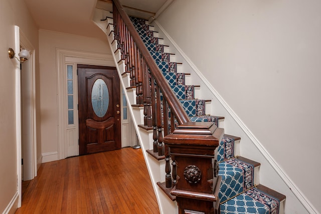 entryway featuring hardwood / wood-style flooring