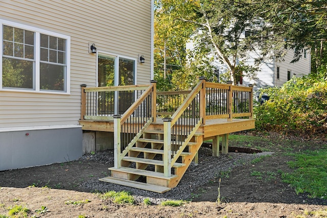 wooden deck with stairs