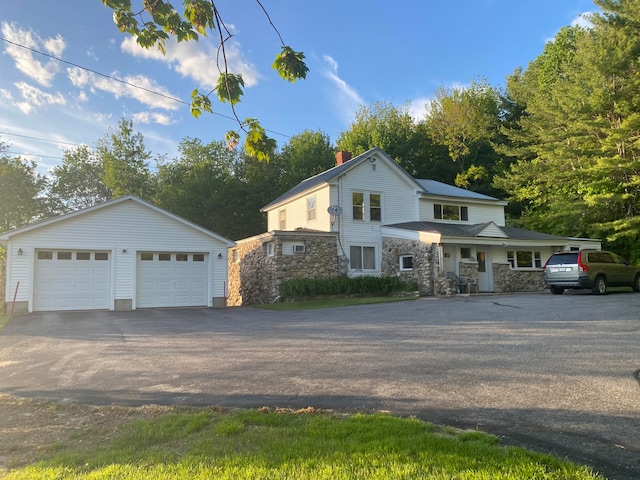 view of front of house with a garage