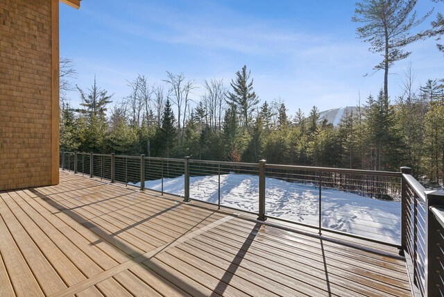 deck featuring a mountain view