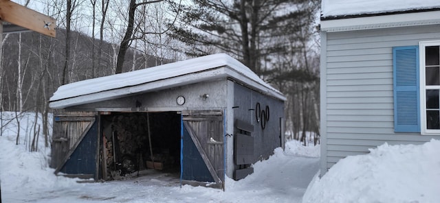 view of snow covered structure