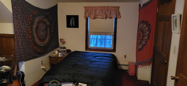 bedroom with a baseboard radiator