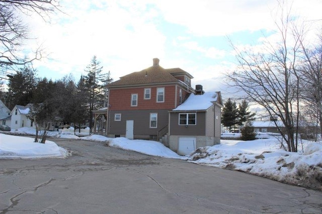 exterior space featuring a garage