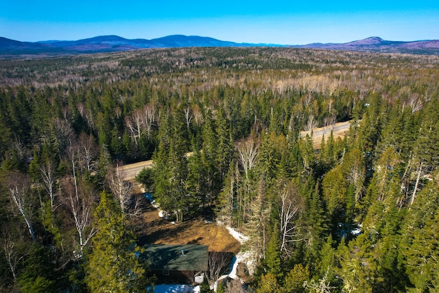 aerial view with a mountain view