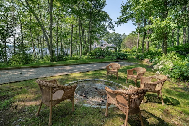 29 Summerhaven Ln, Boothbay, ME 04544 - view of patio / terrace with an outdoor fire pit