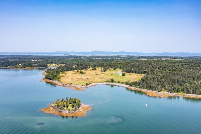 377 S Shore Rd, North Haven, ME 04853 - birds eye view of property featuring a water and mountain view