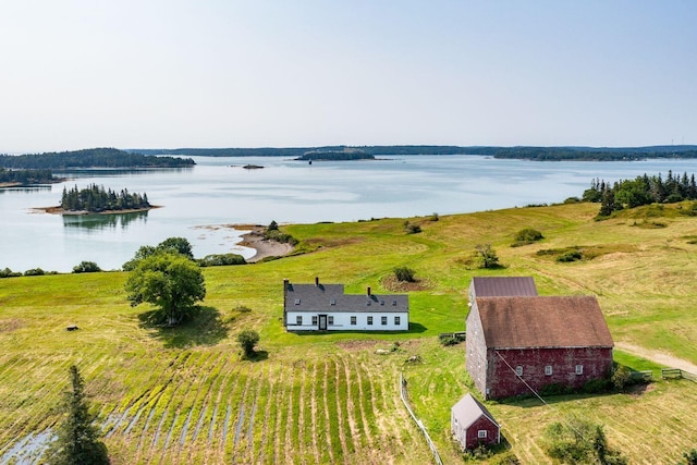 377 S Shore Rd, North Haven, ME 04853 - birds eye view of property featuring a rural view and a water view
