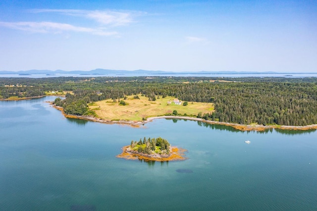 377 S Shore Rd, North Haven, ME 04853 - drone / aerial view with a water and mountain view