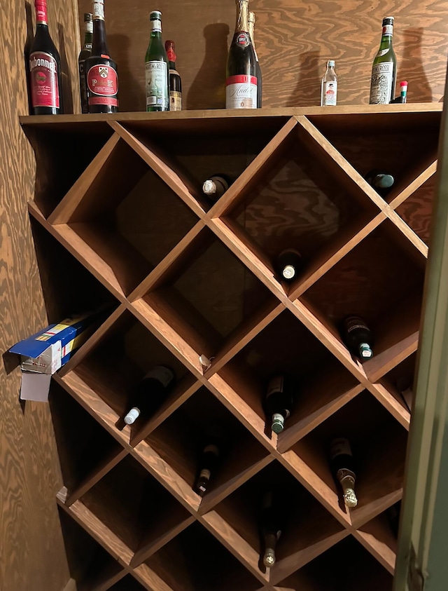 view of wine cellar