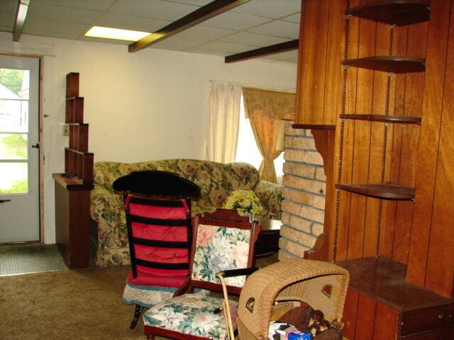 interior space with a wealth of natural light and a paneled ceiling