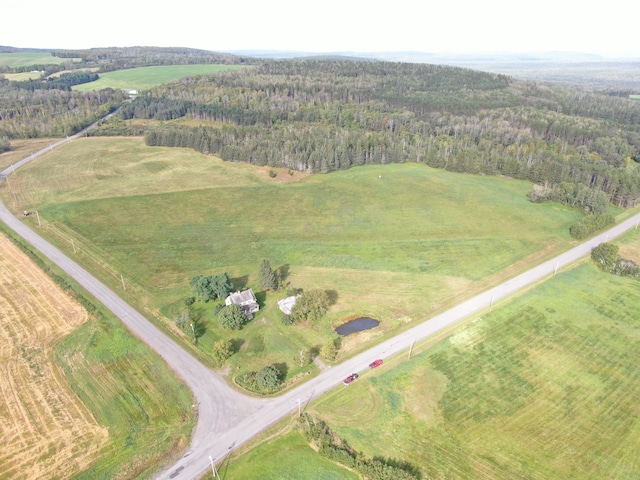 aerial view with a rural view