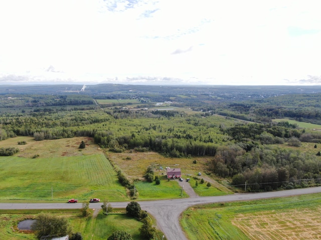 aerial view featuring a rural view