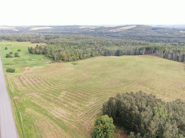 birds eye view of property featuring a rural view