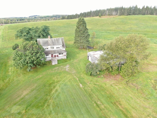 aerial view with a rural view