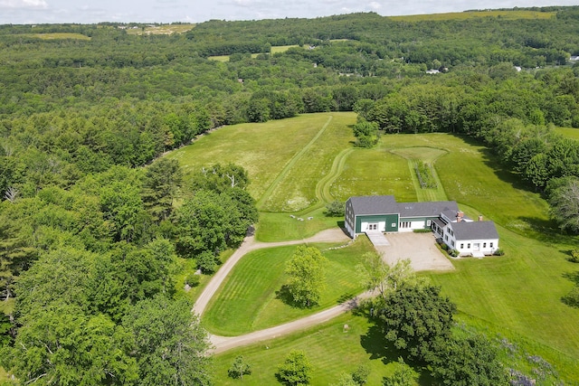 aerial view with a rural view