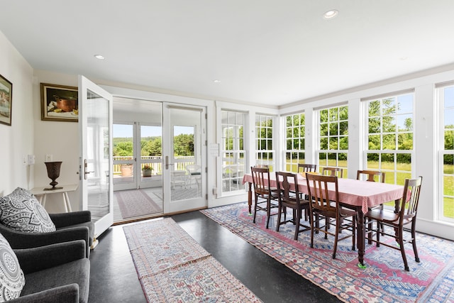 interior space with french doors and a wealth of natural light