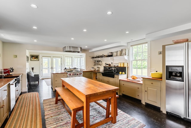 dining room featuring french doors