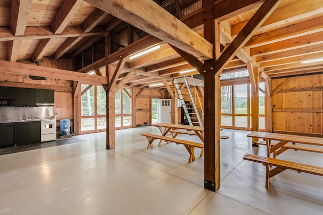 view of unfinished attic