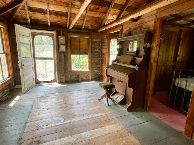 interior space with lofted ceiling